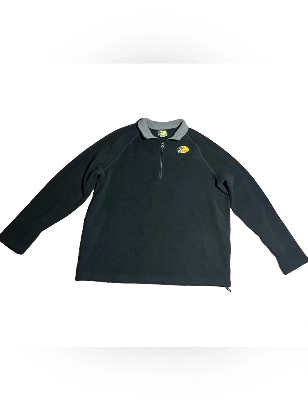 Bass Pro Shops Black Quarter-Zip Fleece with Gray Collar and Embroidered Logo